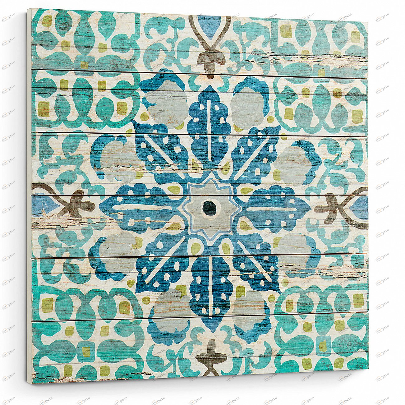 Картина на холсте 60х60 см Dou от La Forma LA FORMA  343006 Зеленый;синий;разноцветный 