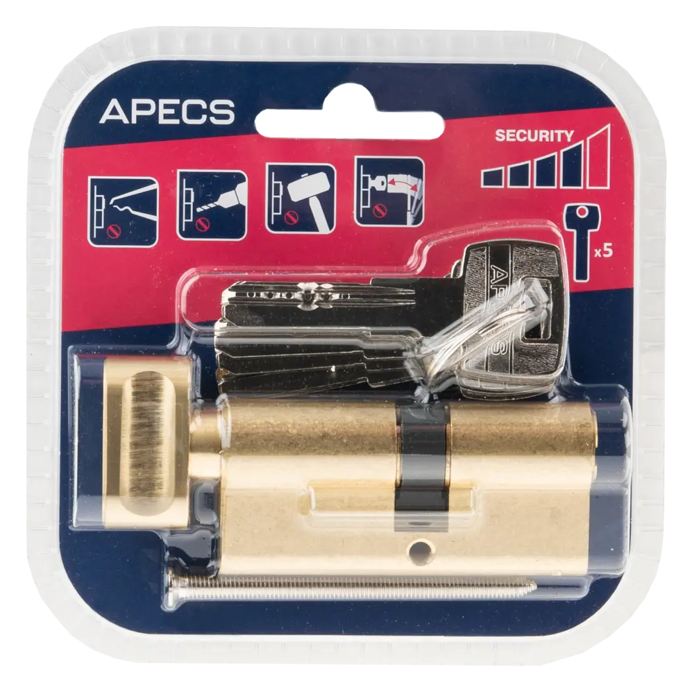 Цилиндровый механизм APECS Pro LM-68 с защитой от взлома, золото 84168033 SM STLM-0894064 - Вид №2