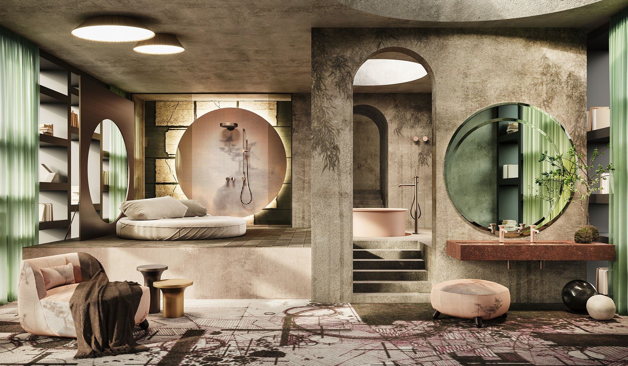 Металлическая круглая настенная душевая головка Gessi происхождение ARCH-00127749 - Вид №3