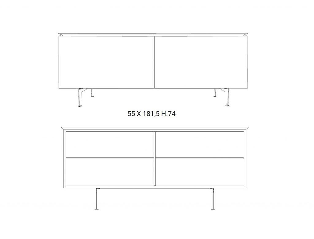 Ozzio Italia Комод из маргласа с раздвижными дверцами  X308  - Вид №5