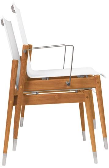 Atmosphera Садовый стул с подлокотниками из тика и ткани Link Li.sb. - Вид №1