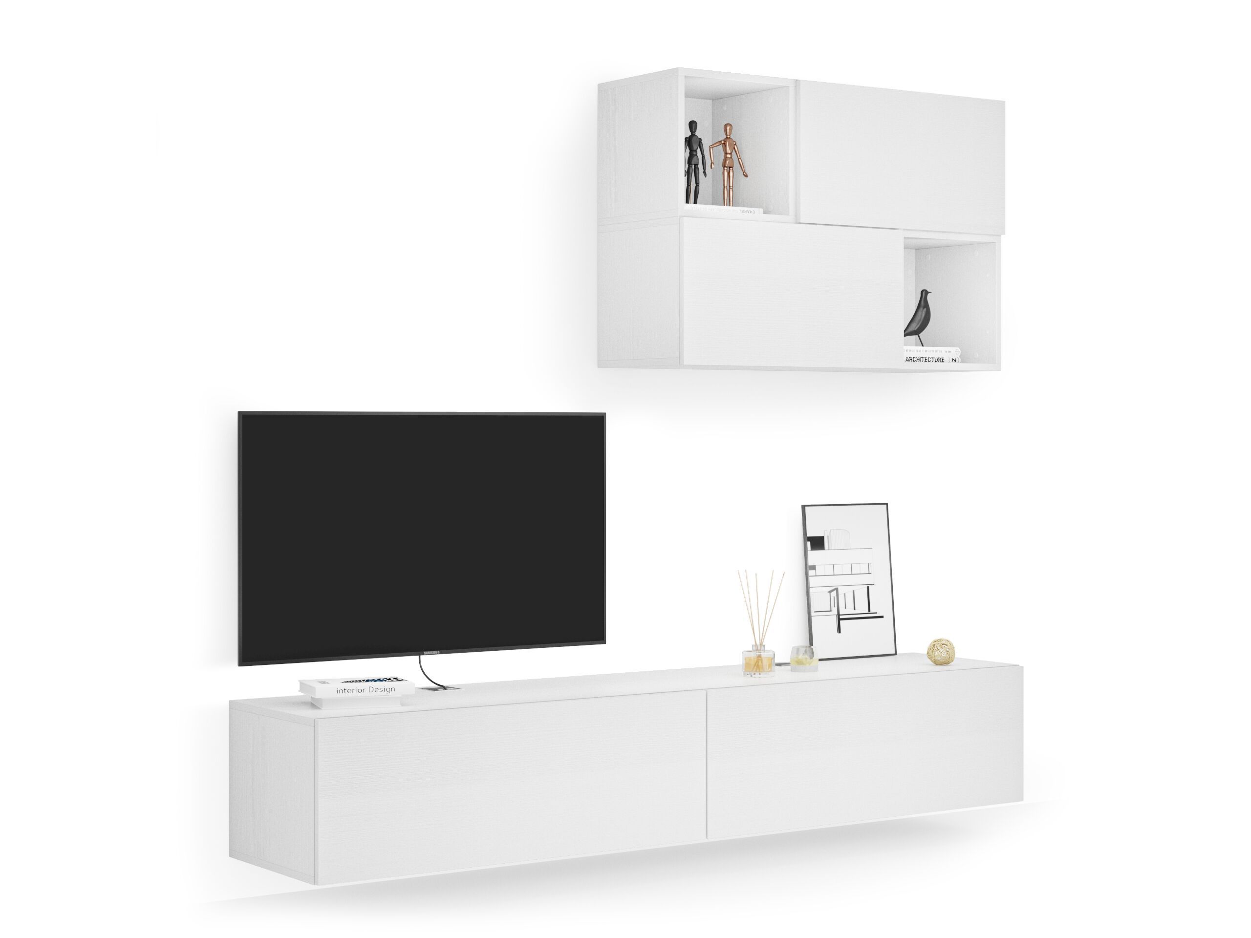 Модульная оборудованная стена установленная стеной в меламинированном Mobili Fiver Easy ARCH-00044646