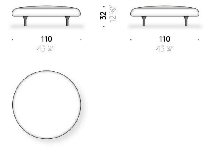 Ткань круглый сад пуфик DE PADOVA Honoré Outdoor ARCH-00068626 - Вид №2