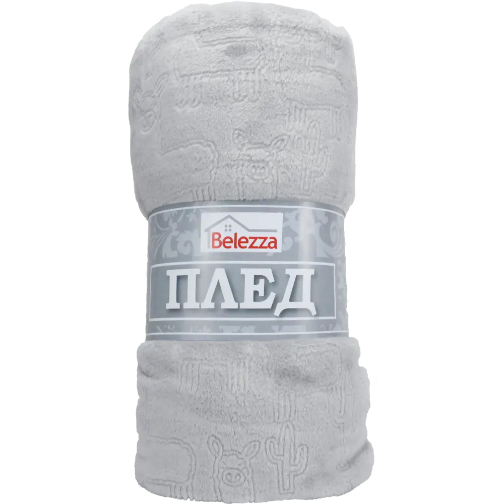 Плед «Ламы», 140x200 см, фланель, цвет серый BELEZZA STLM-2153694