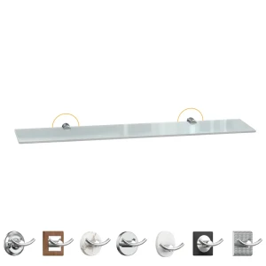 Полка для ванной прямоугольная Lemer You-Design на винтах сталь/стекло цвет хром/матовое стекло 82808577 STLM-2071266