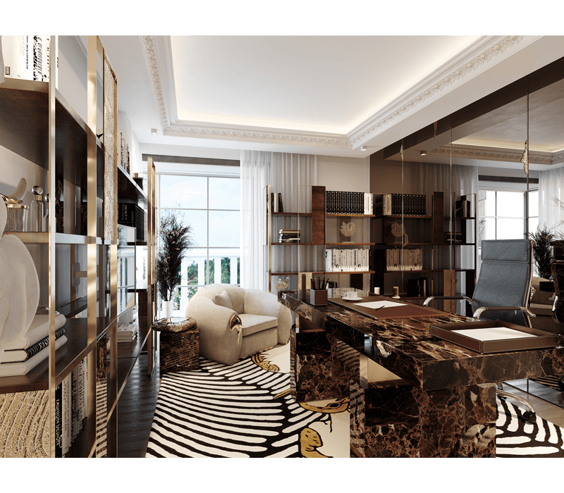 0-014 Рабочий стол Empire Nero Marquina Boca Do Lobo  - Вид №7