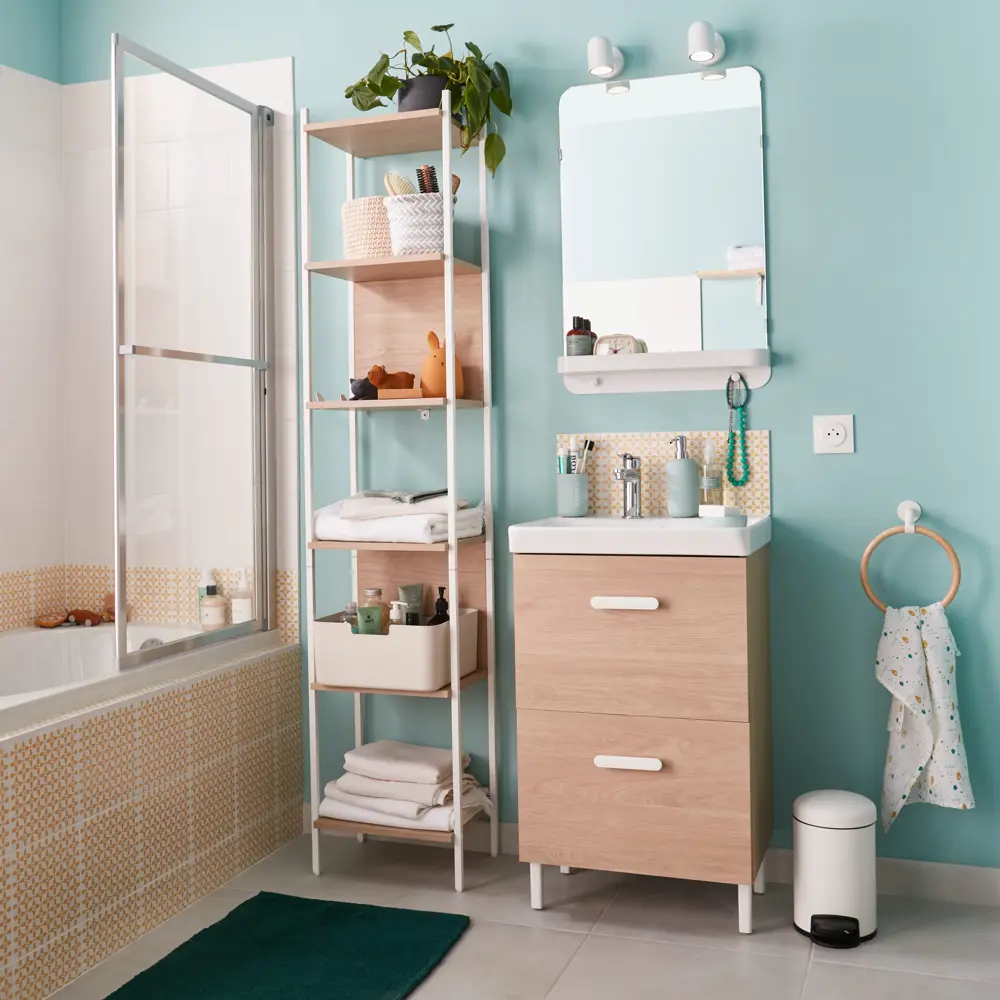 Тумба под раковину Sensea Easy напольная 50 см цвет дуб STLM-2030653 - Вид №9