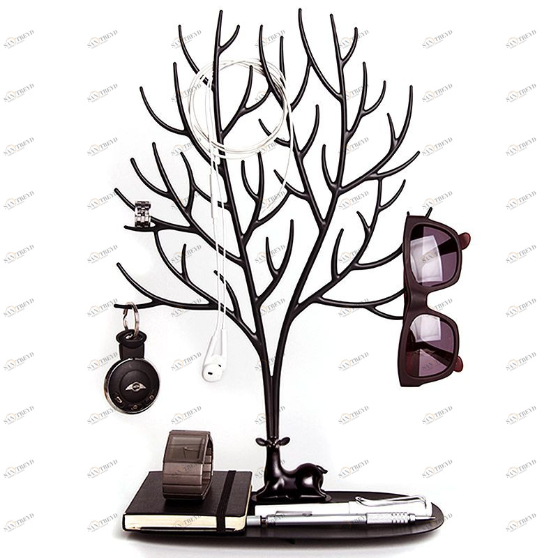 Декоративный органайзер для украшений Deer большой черный Qualy QL10172BK