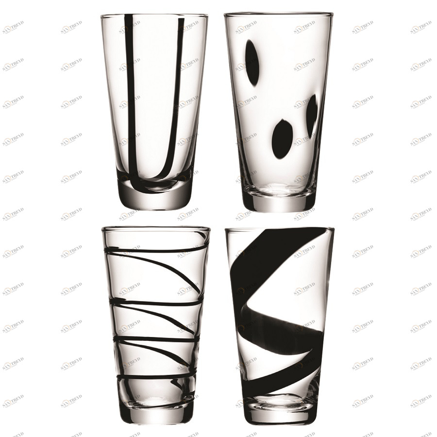 Набор из 4 хайболов 370 мл Jazz LSA INTERNATIONAL JAZZ 00-3863238 Прозрачный;черный