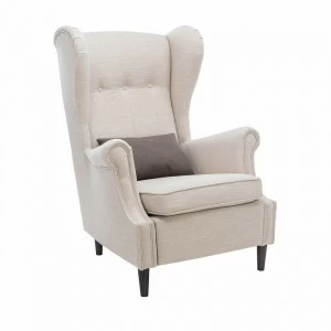 Кресло мягкое с ушами бежевое Leset "Монтего" IMPEX ДИЗАЙНЕРСКИЕ 00-3885643 Бежевый