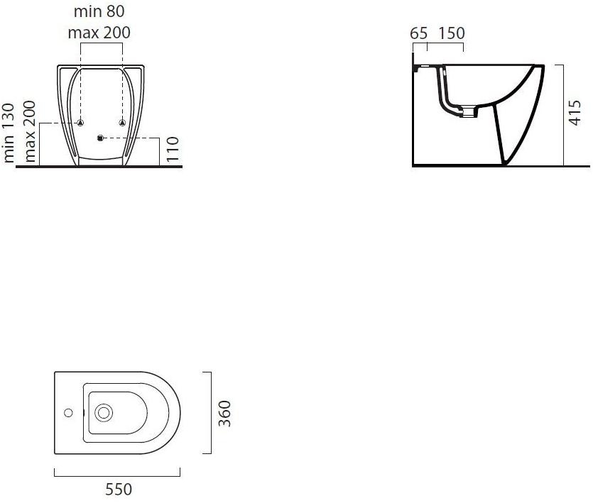886211 Биде напольное Pura GSI ceramica - Вид №3