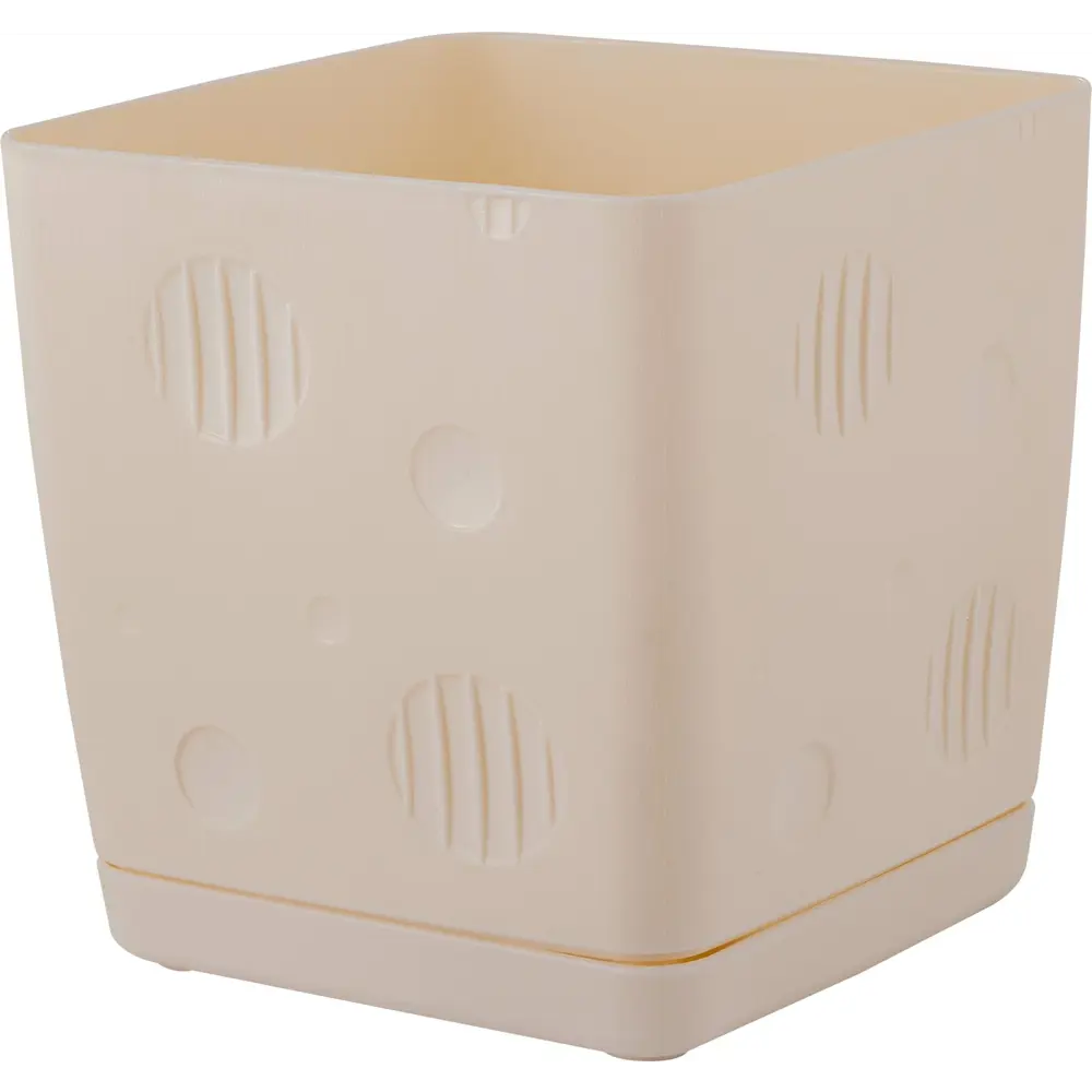 Горшок цветочный Engreen Microcosm 8x8x9 см v0.5 л пластик бежевый INGREEN STLM-2117267