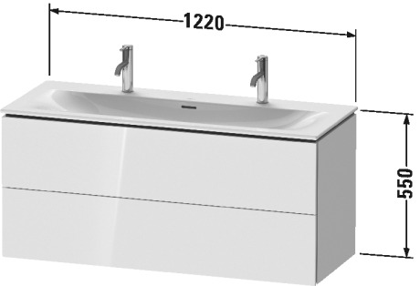 LC630909191 Тумбочка подвесная L-Cube #LC6309 1220 x 481 мм Серо-коричневый декор Duravit - Вид №1