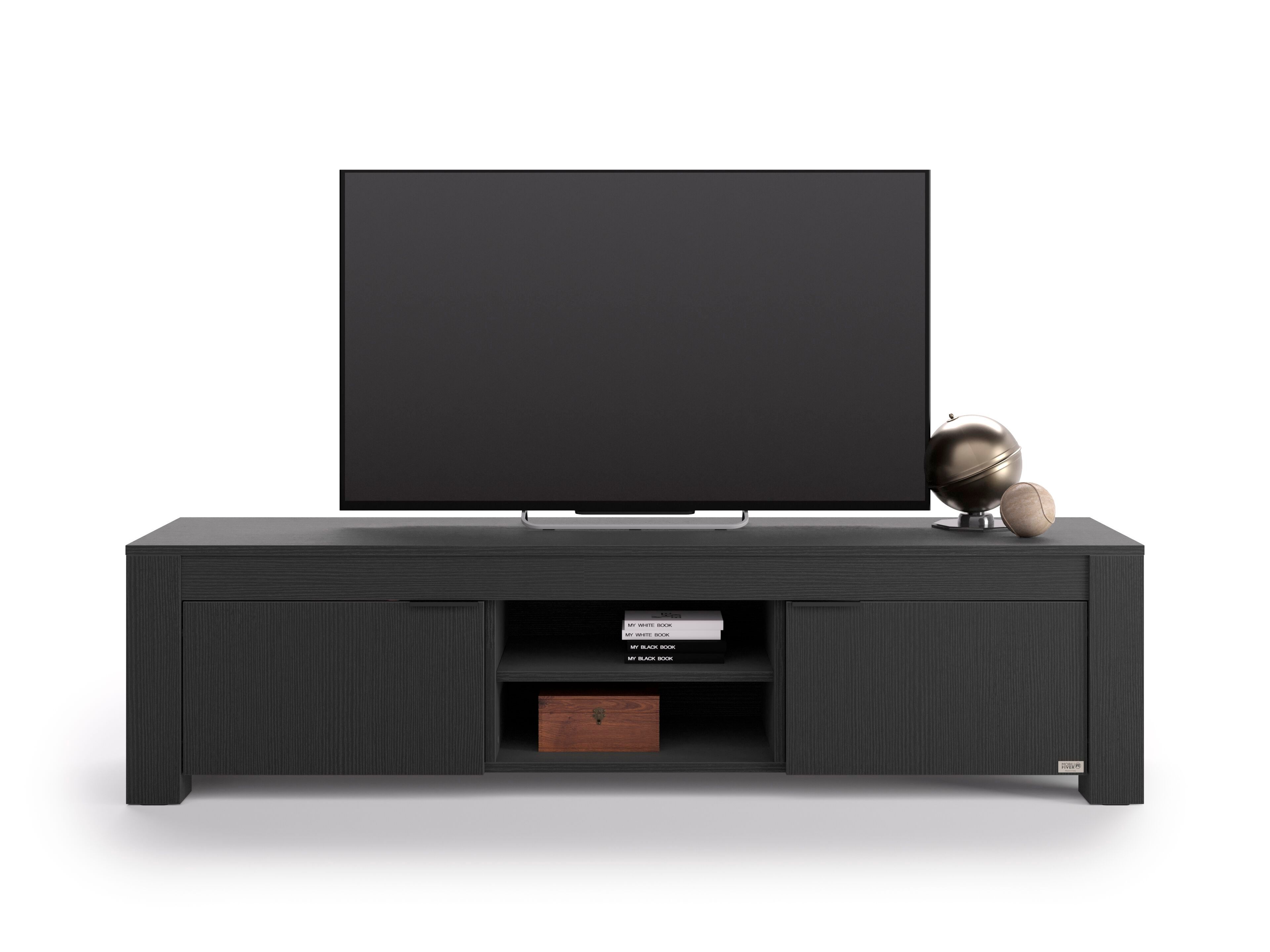 Низкий ТВ-шкаф из черного ясеня Mobili Fiver Rachele ARCH-00029857