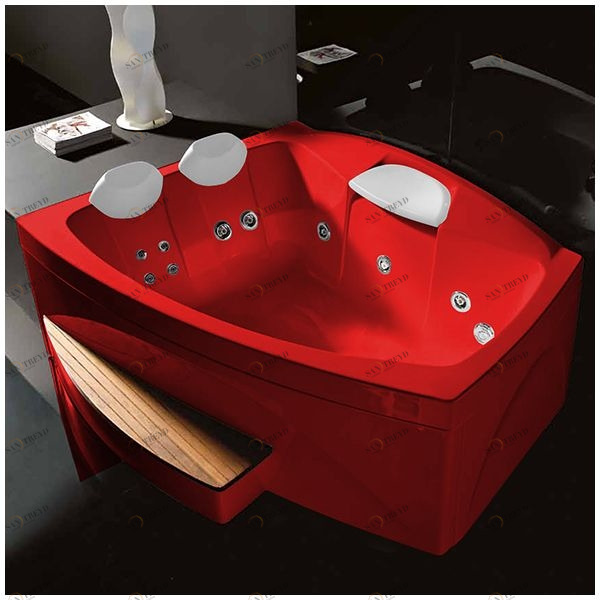 Ванна GRUPPO TREESSE Matrix Slim V763B-K большая с подголовником глубокая с гидромассажем и дезинфекцией красная STXV763BK