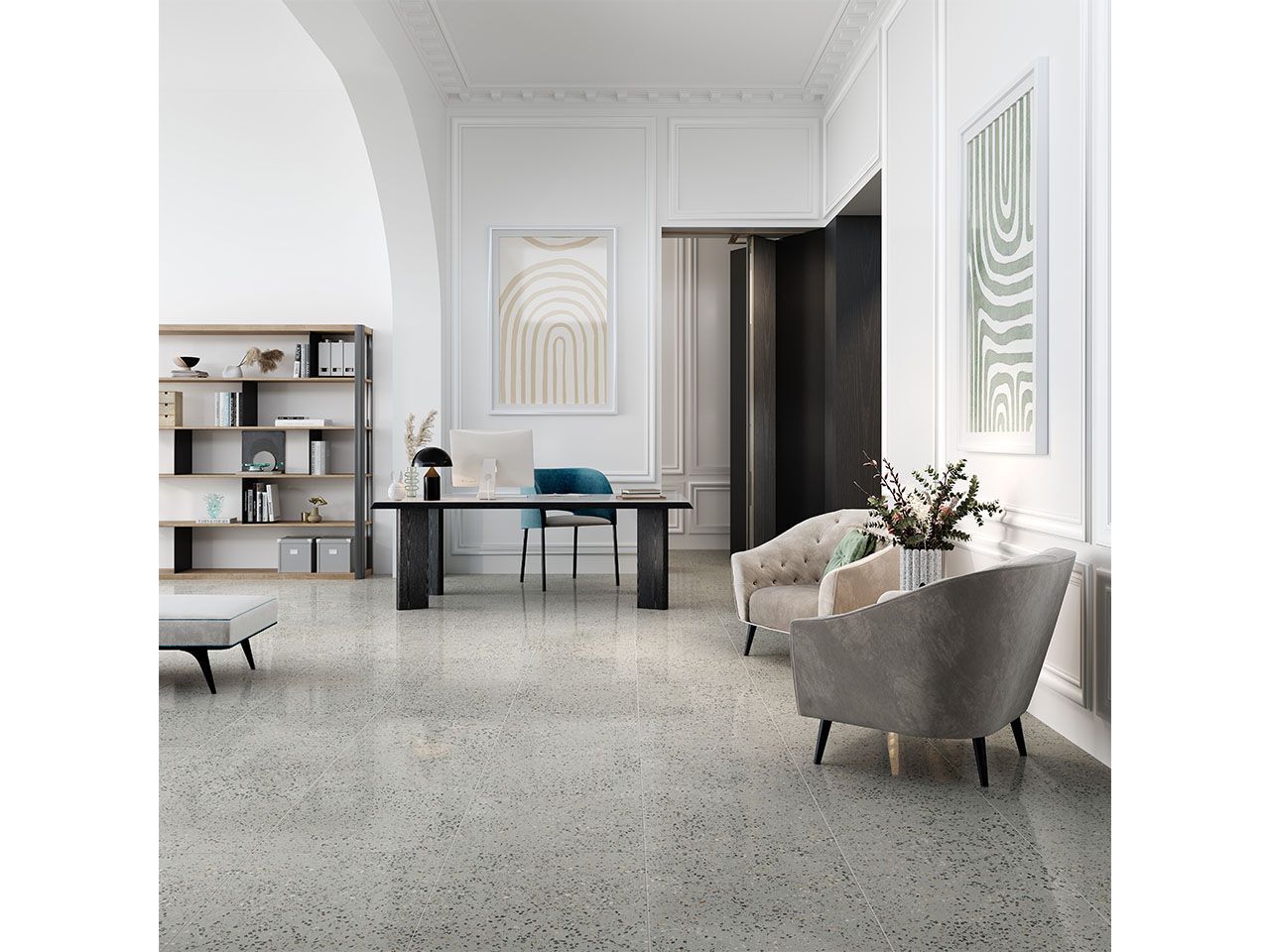 Пол / керамогранит с эффектом Венецианского терраццо Kaleseramik плитка ARCH-00071374 - Вид №2