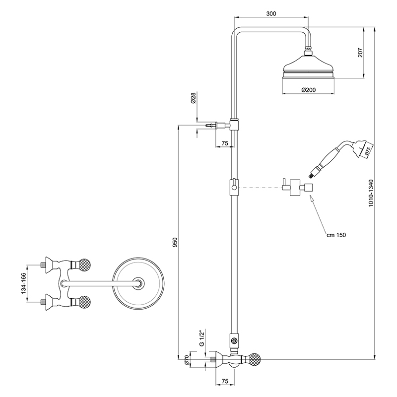 KA760405015 Душевая система Webert Karenina  - Вид №1