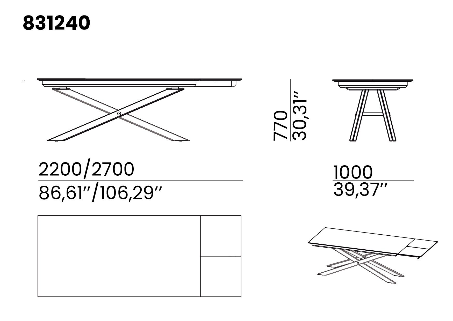 Прямоугольный обеденный стол animovel Тайга ARCH-00014480 - Вид №2
