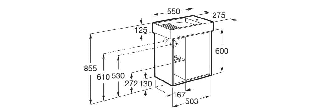 Деревянный подвесной умывальник с дверцами Roca ARCH-00047217 - Вид №15