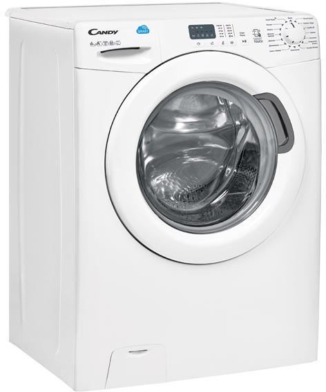 CS4 1061D1/2-07 Стиральная машина / узкая стиральная машина, 85x60x40, smart touch, загрузка фронтальная, 6кг, до 1000 об/мин при отжиме,таймер отсрочки старта, led индикация, белая Candy Santreyd  - Вид №1