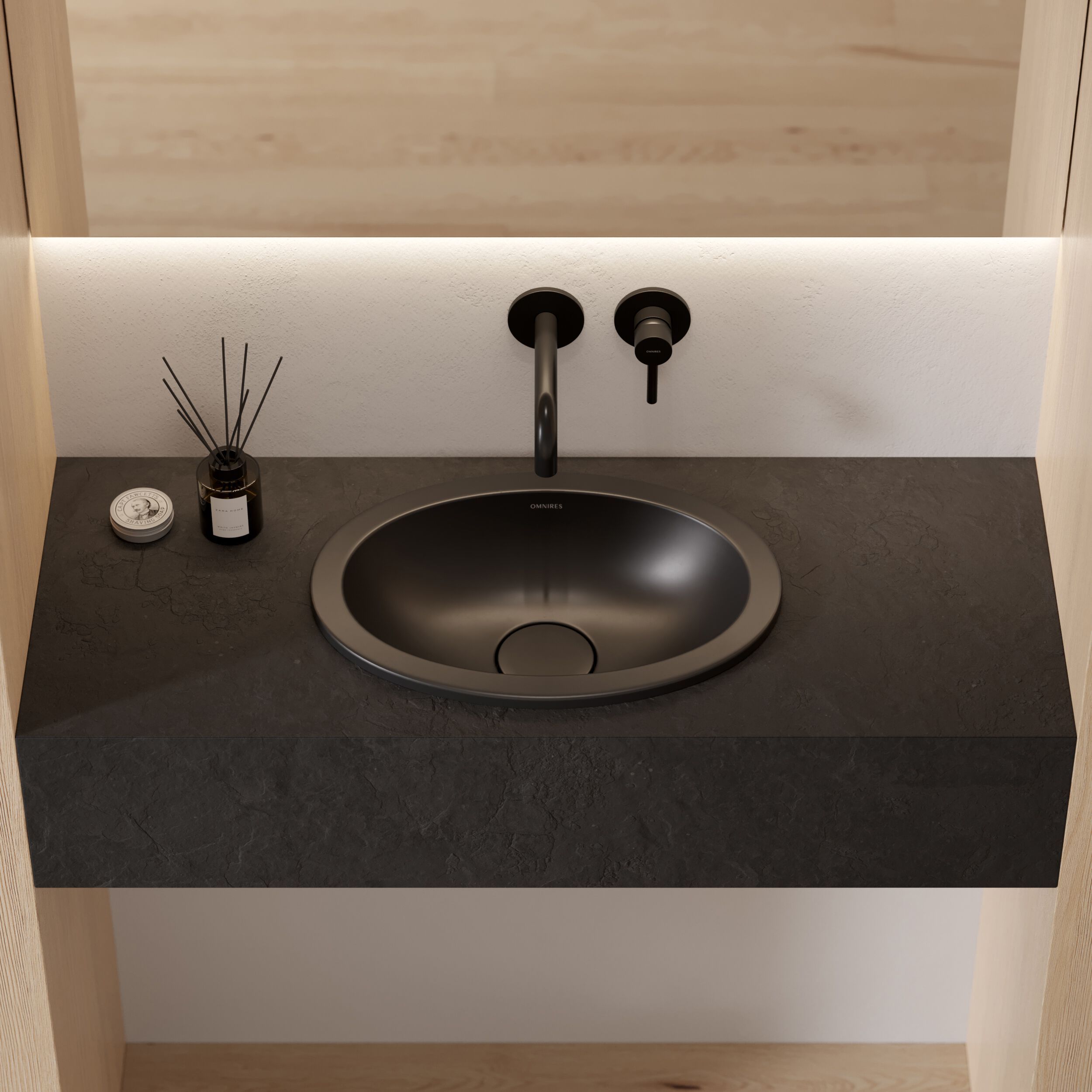 Встраиваемый умывальник из Овального композитного материала OMNIRES SHELL M+ SHELLUP ARCH-00152537 - Вид №44