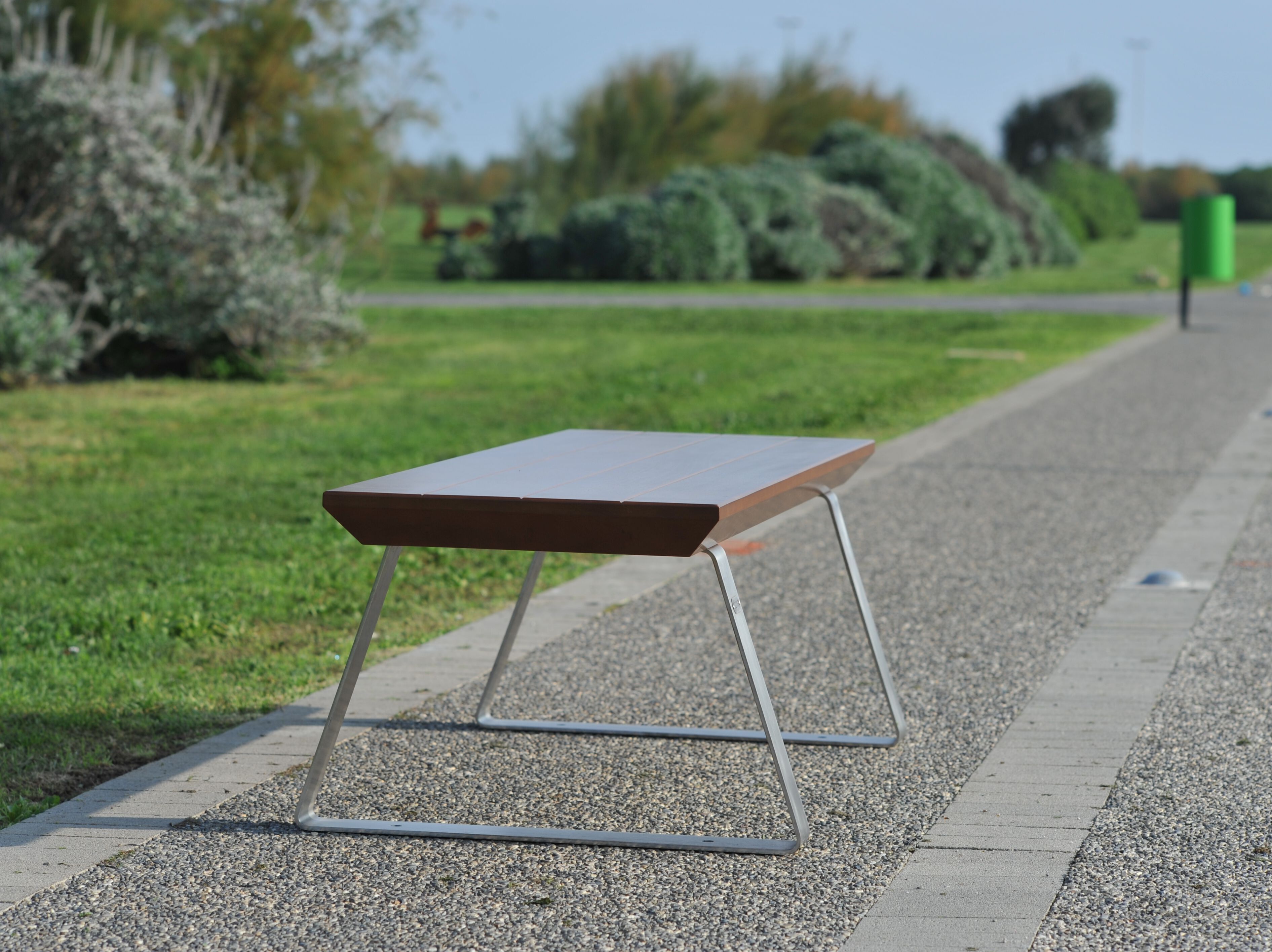 Стальная и деревянная скамья без спинки Viscio Urban Design ARCH-00036609 - Вид №3