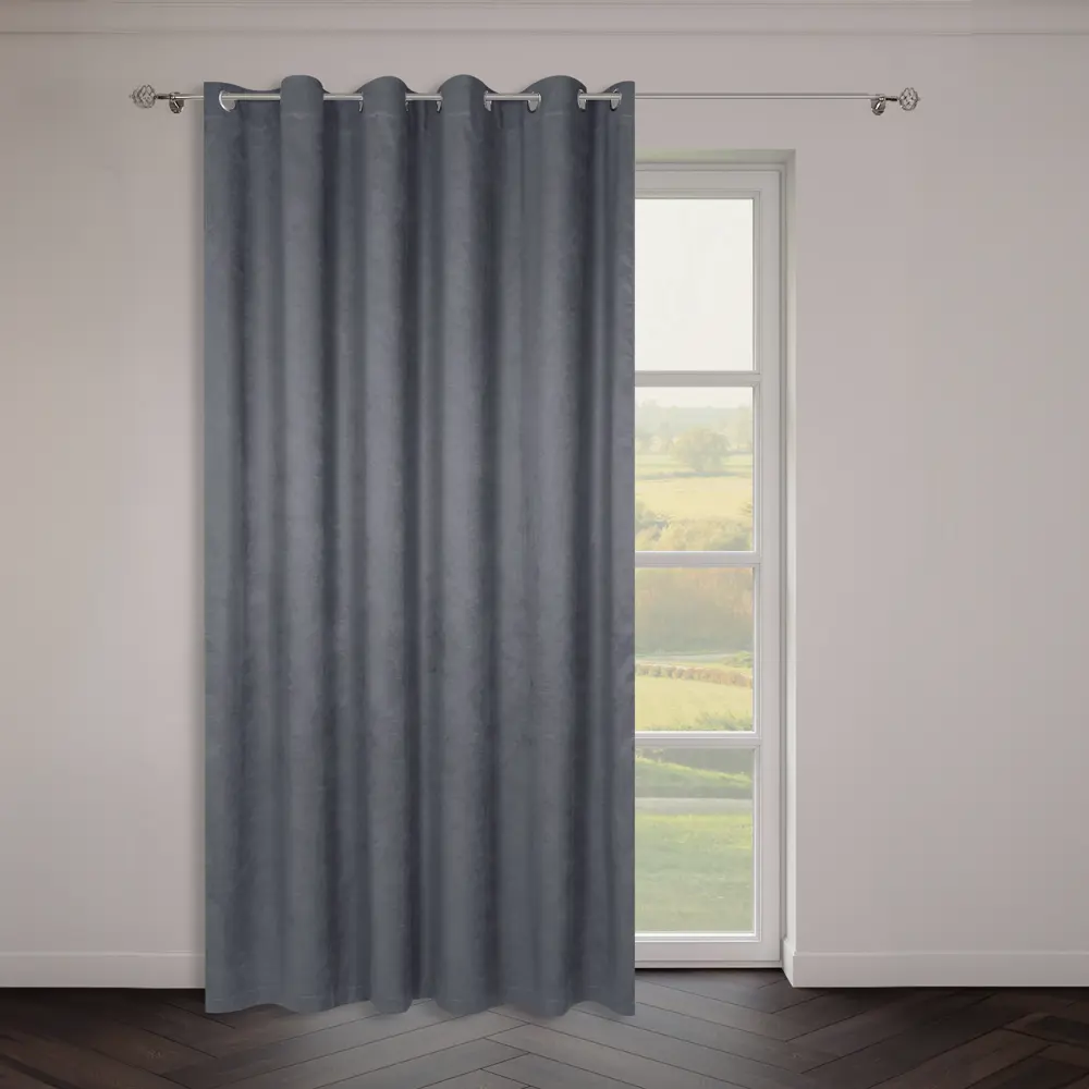 Штора на люверсах Юта 200x280 см цвет серый 89447341 STLM-2179666 Santreyd 