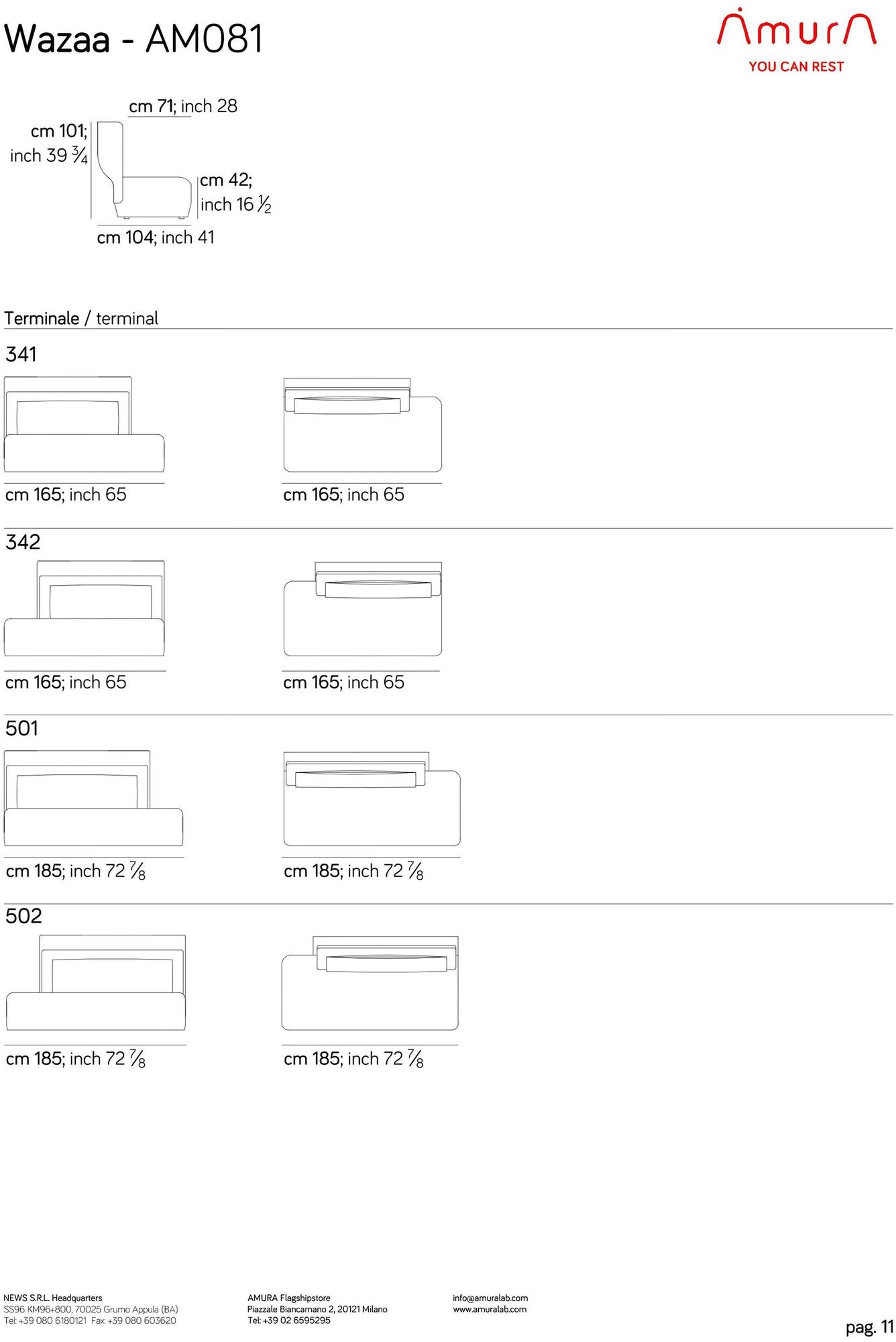 AMURA 2-х местный диван с высокой спинкой Wazaa Am081.020 - Вид №15