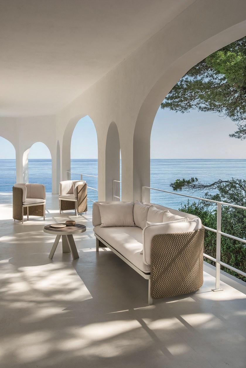 Ethimo 3-х местный тканевый садовый диван Esedra Esd3ban - Вид №3