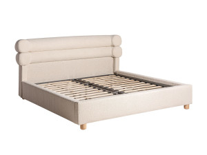 Двуспальная деревянная мягкая кровать