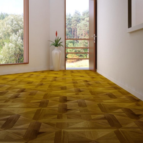 Модульный паркет Marco Ferutti Linea Linea Коньяк Дуб с брашью (Текстурированная) 405х405 мм 2600600028 - Вид №10