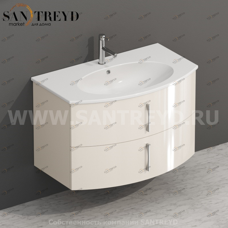 MDMC80Y016 Тумба с двумя ящиками 78 см бежевая Globo 4ALL Италия Ceramica Globo