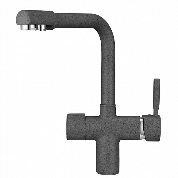 2088, ГРАФИТ (ЧЁРНО-СЕРЫЙ), СМЕСИТЕЛЬ КУХОННЫЙ GRANULA 2088-ST57 - Вид №1