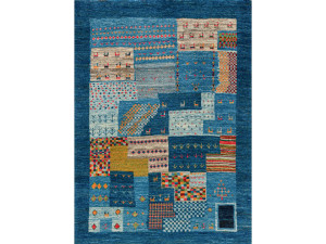 Прямоугольный шерстяной клетчатый ковер