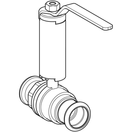 GEBERIT 94963 Шаровой кран Geberit Mapress, NPW, с рукояткой с уступом  - Вид №1