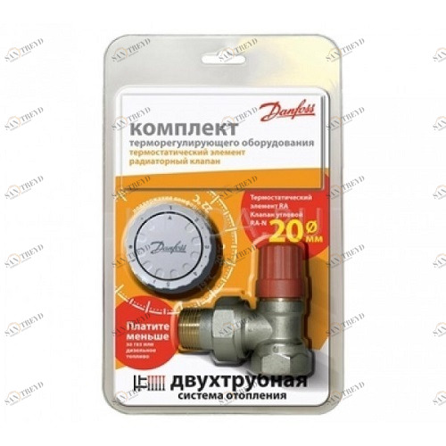 Комплект терморегулирующего оборудования угловой Danfoss 3/4 Royal Thermo sun-id-645972
