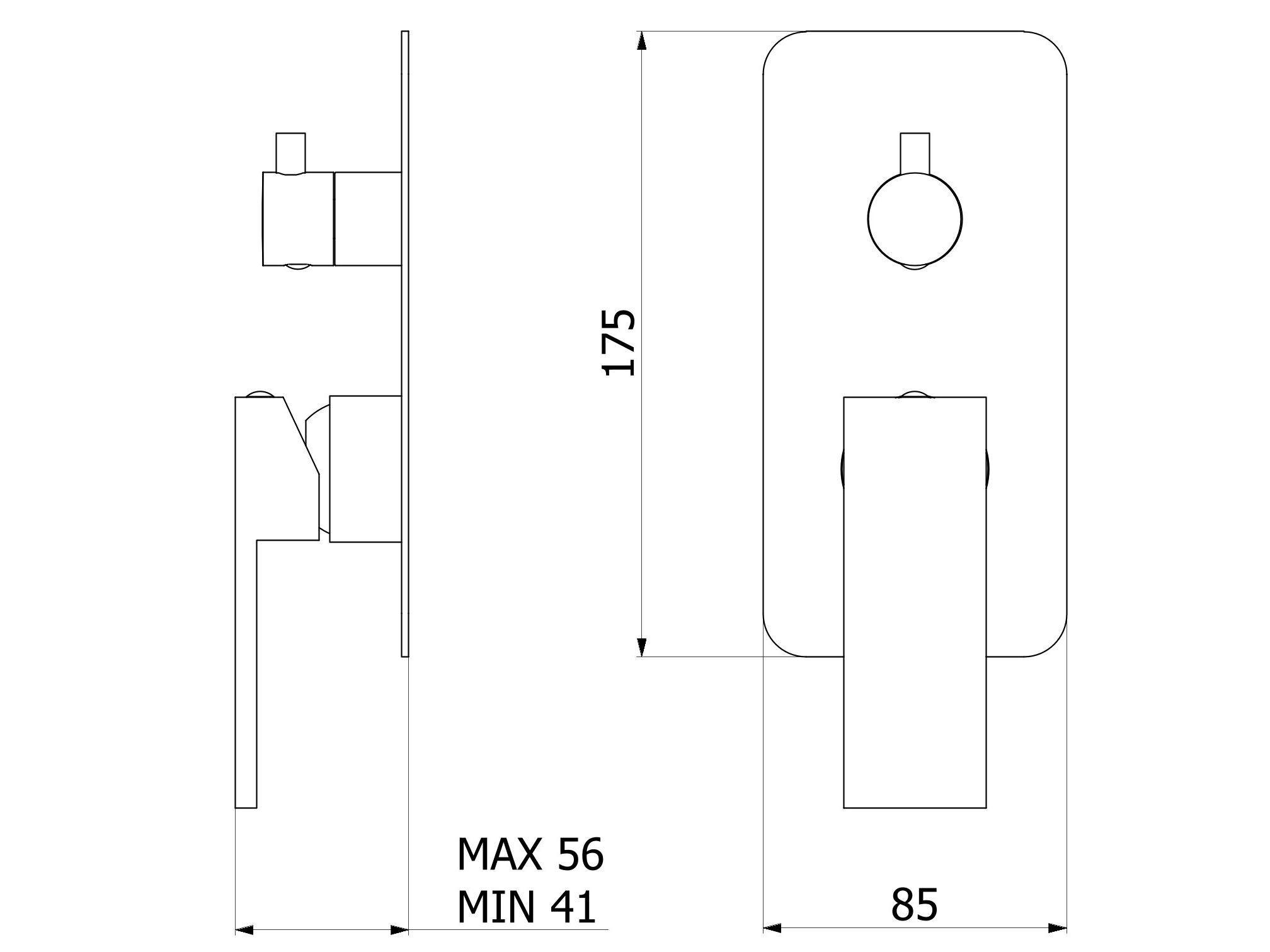 Встраиваемый смеситель для душа с переключателем IB сердцеед ARCH-00044086 - Вид №7