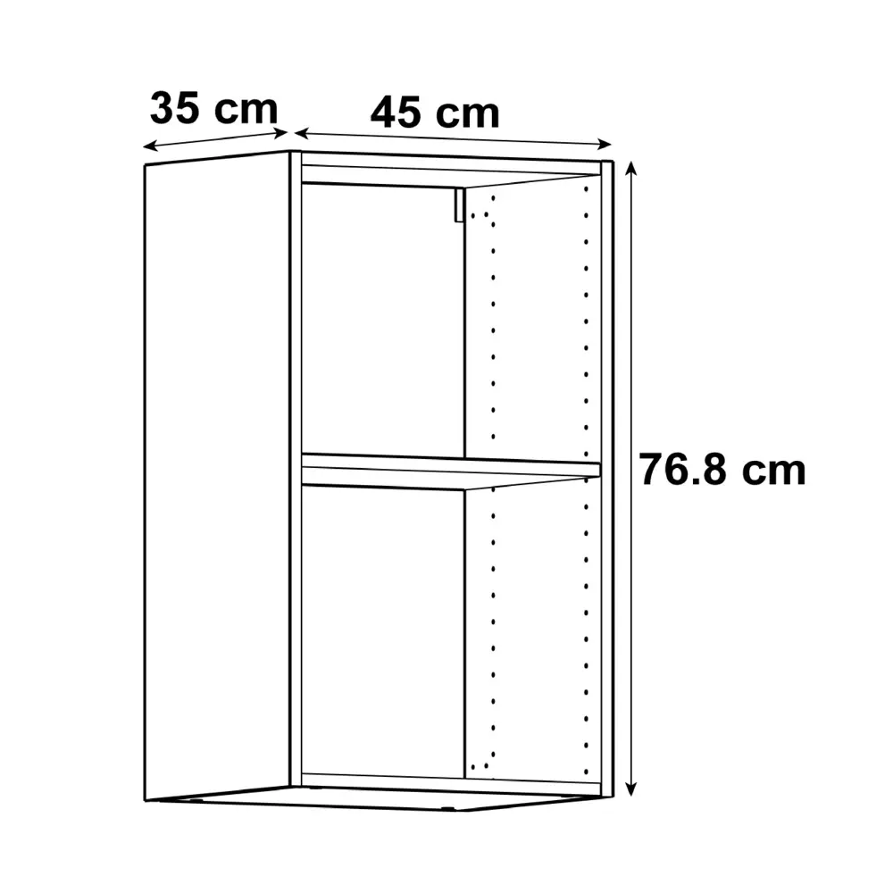 Каркас навесной 45x76.8x35 см, ЛДСП, цвет белый 82140038 STLM-2116401 DELINIA ID  - Вид №1