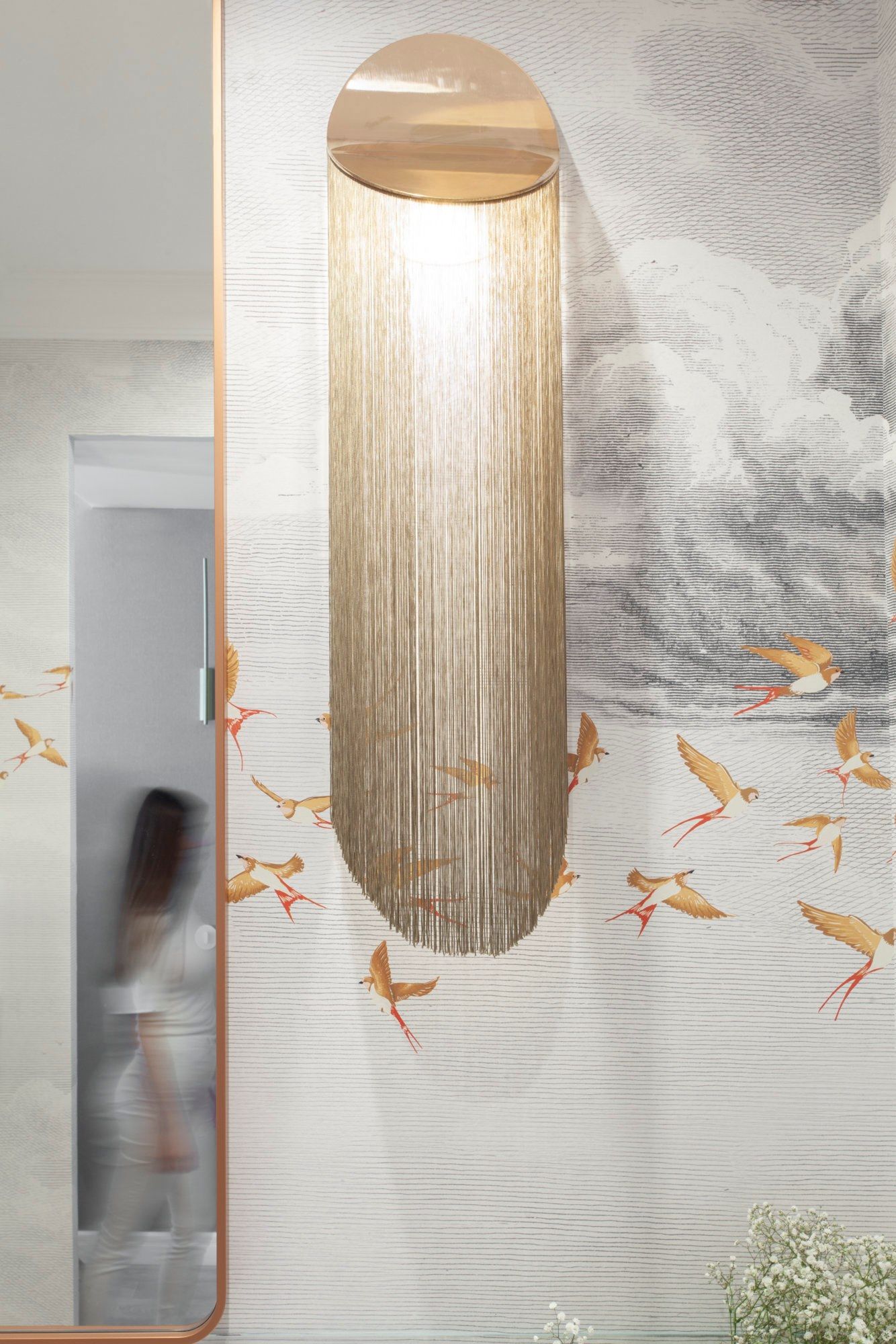 Район бахромой стальной светодиодный настенный светильник Darmes Cé ARCH-00063498 - Вид №17