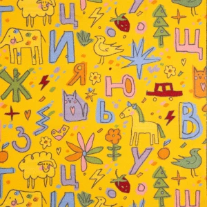 Ковровое покрытие полиамид Витебские ковры петлевой принт Азбука, 4 м
