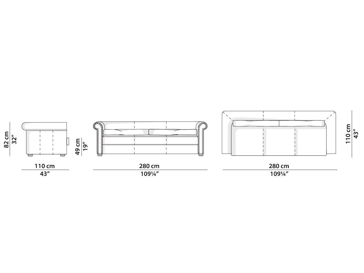 Кожаный линейный диван Baxter Alfred ARCH-00032995 - Вид №3