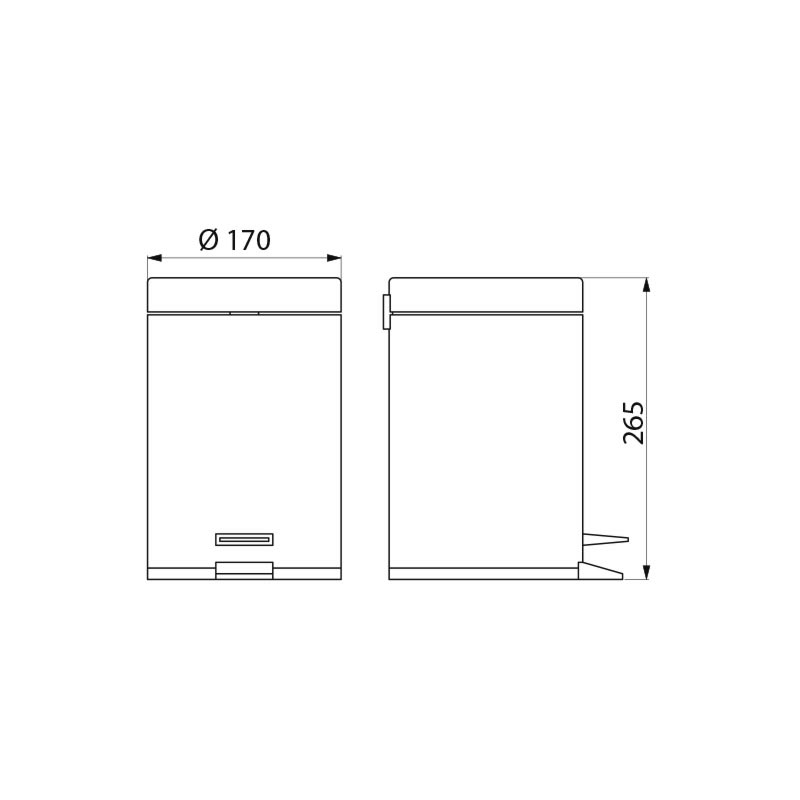1449 Урна с педалью, круглая из нержаеющеей стали, 3 л DELABIE  - Вид №1