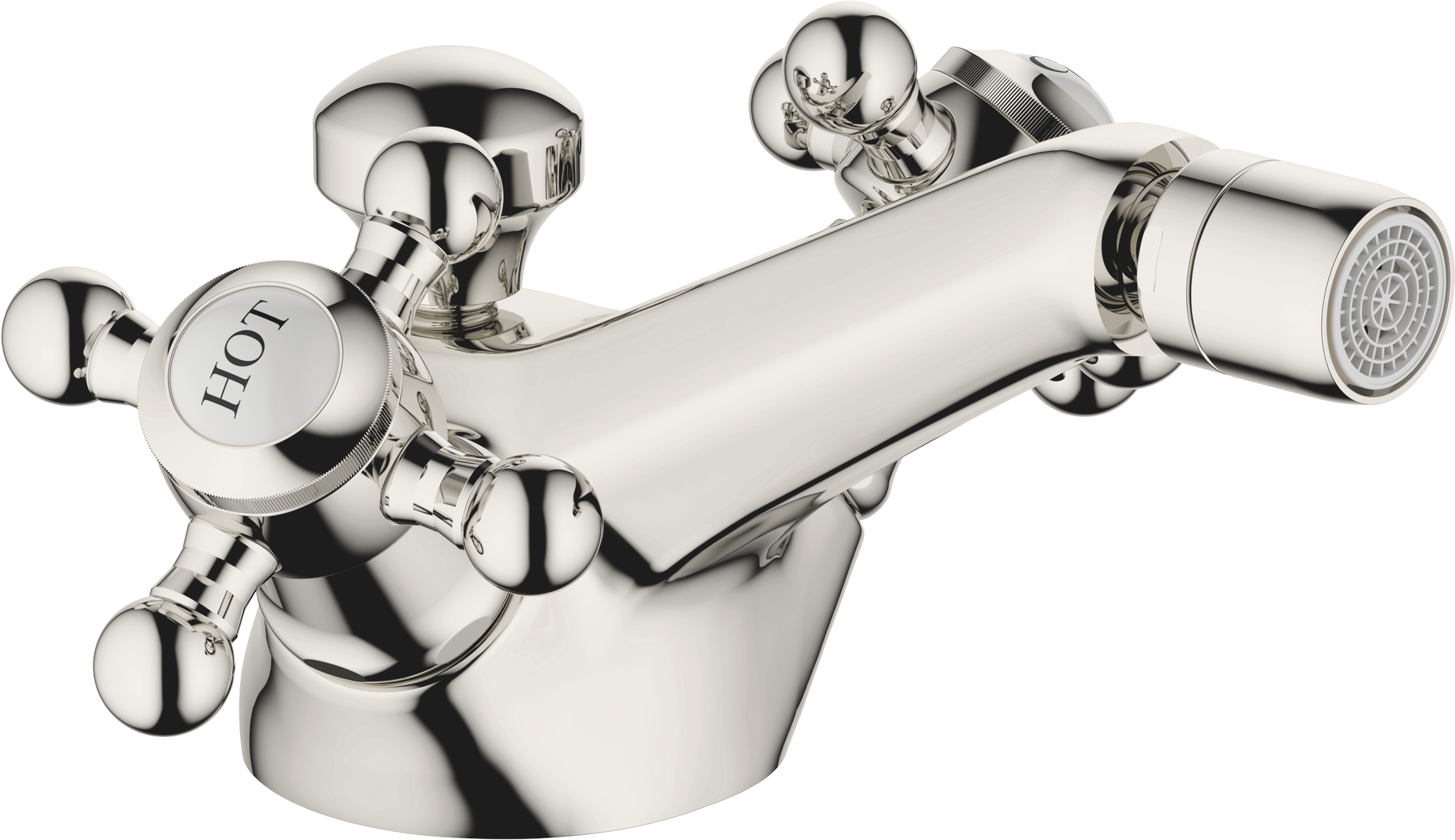 МЭДИСОН Смеситель для биде на одно отверстие со сливным клапаном - Платиновый