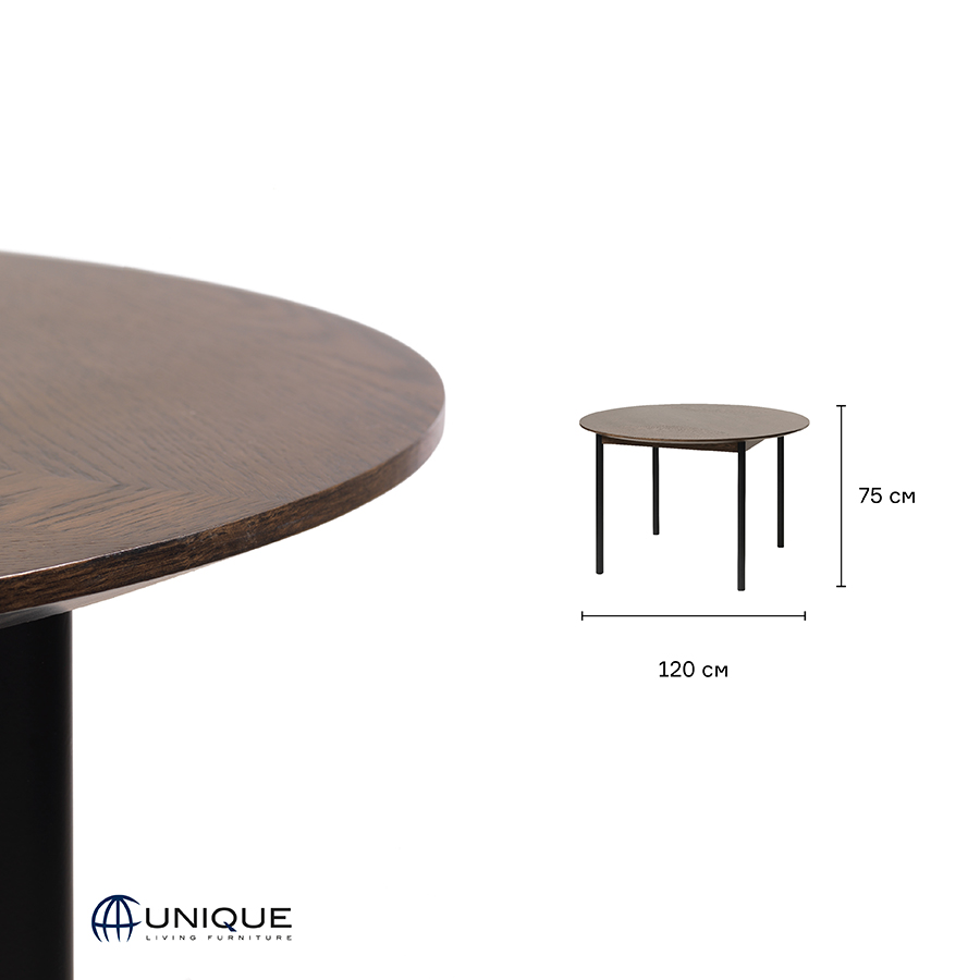 43603180 Стол круглый , latina, 120х75 см Unique Furniture  - Вид №5