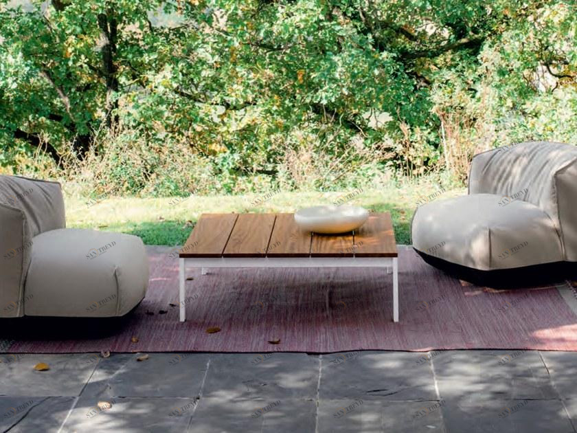 Kristalia Квадратный садовый столик из тика Be-easy slatted sun-id-1368565