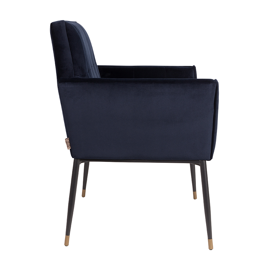 Кресло Kate темно-синее высокое под бархат Dutchbone 1200154 - Вид №4