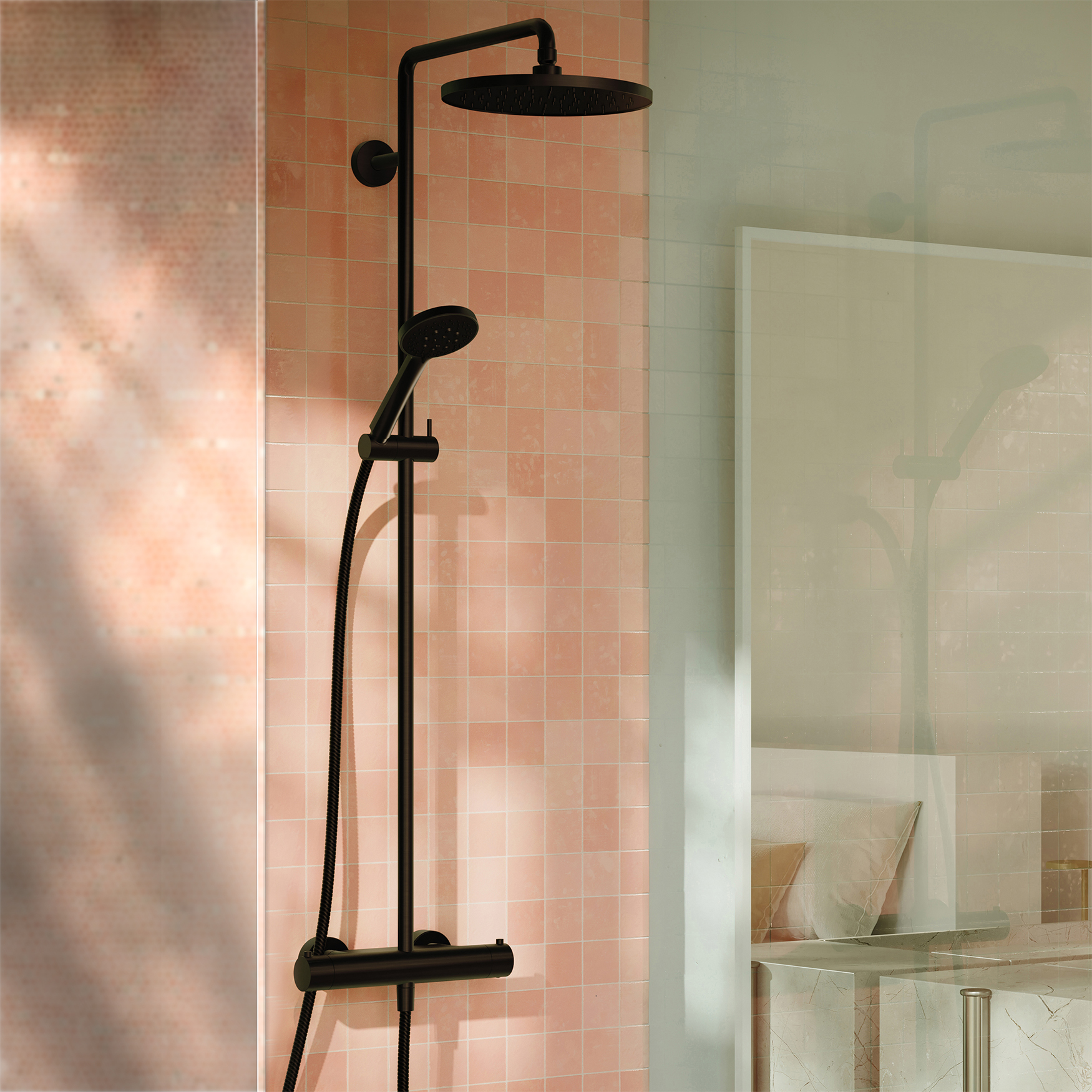 Showerpipe с термостатом для душа - Soft Black DornBracht 34459832-69 - Вид №1