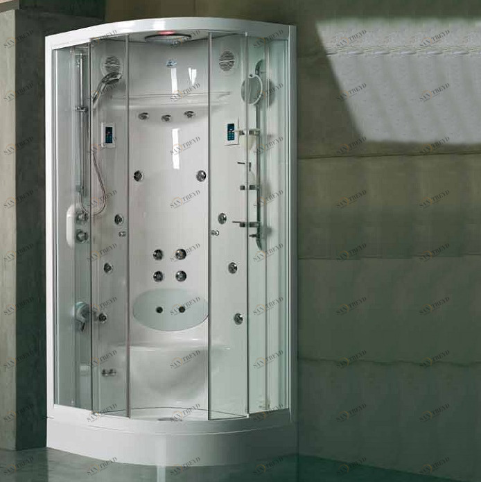 Душевая кабина угловая с гидромассажем и паровой баней Box Iki Top easy Karolitalia BLUBLEUBOXIKITOPEASY