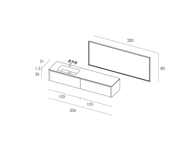 Tender lak – 02 Mastella  Tender LAK  Комплект мебели для ванной  - Вид №3