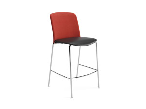 Кожаный и тканевый табурет с металлическими ножками